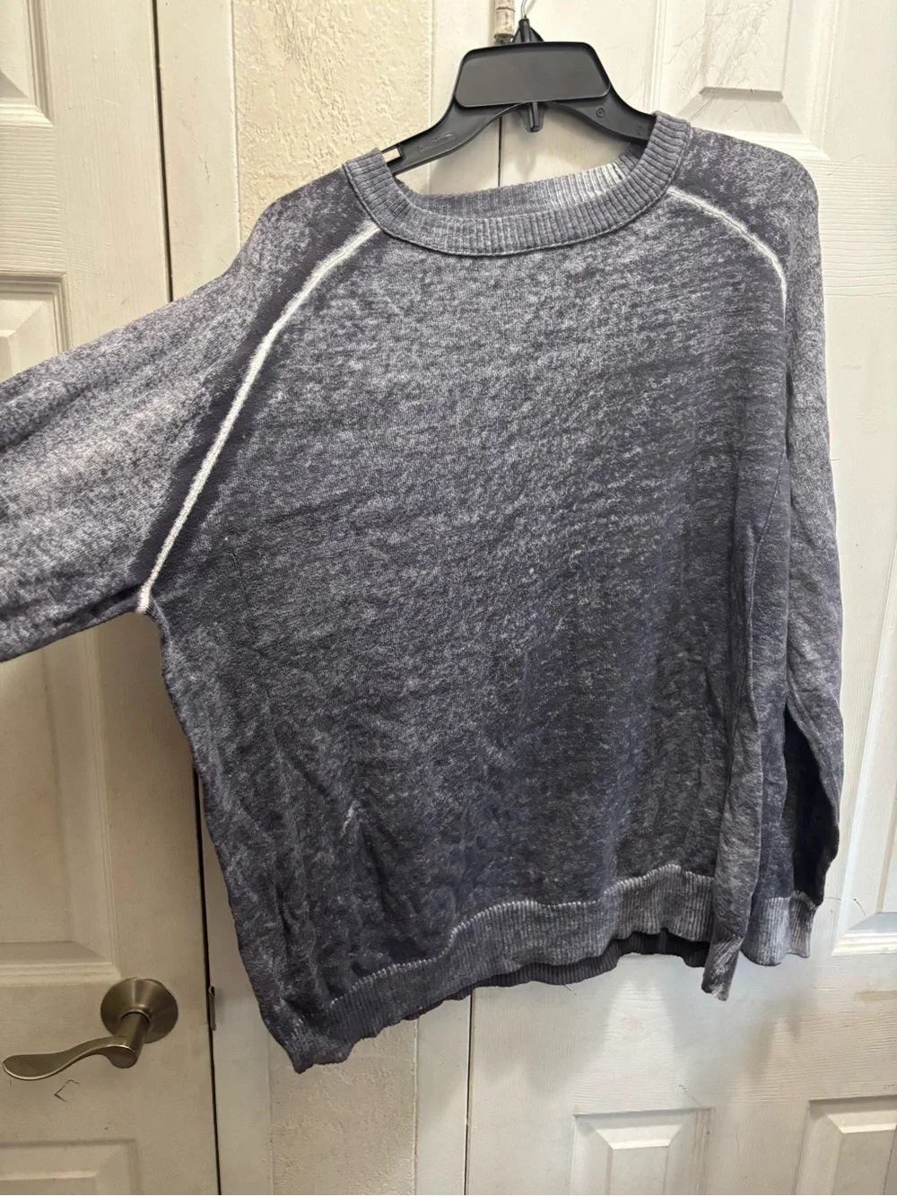 Helix men Washed Knit Crewneck Sweater - Gray